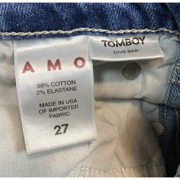 AMO Jeans Tomboy Sz 27 in Dive Bar Button Fly Fray Hem 27x25” - Picture 7 of 16